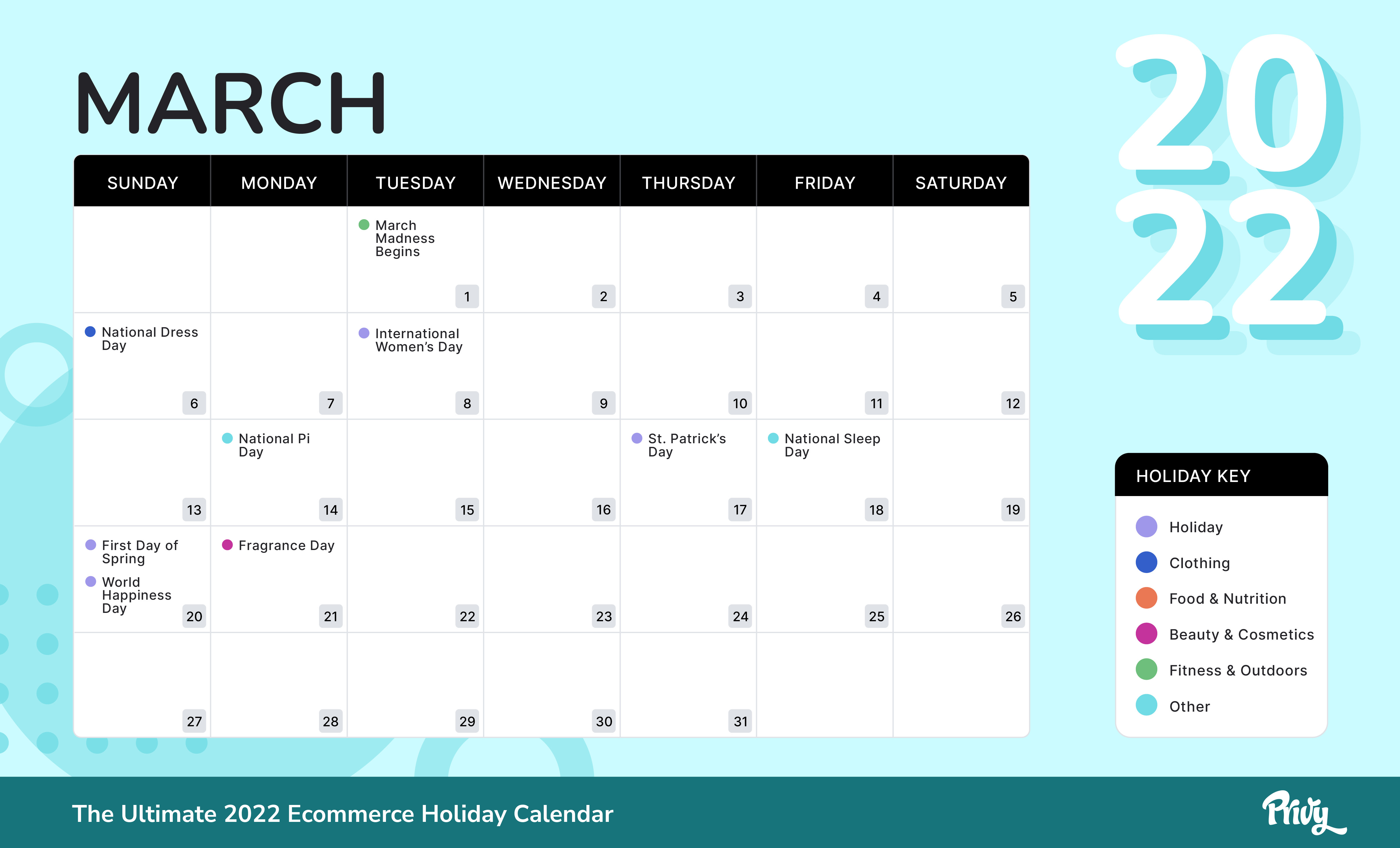 March 2022 Ecommerce Holidays
