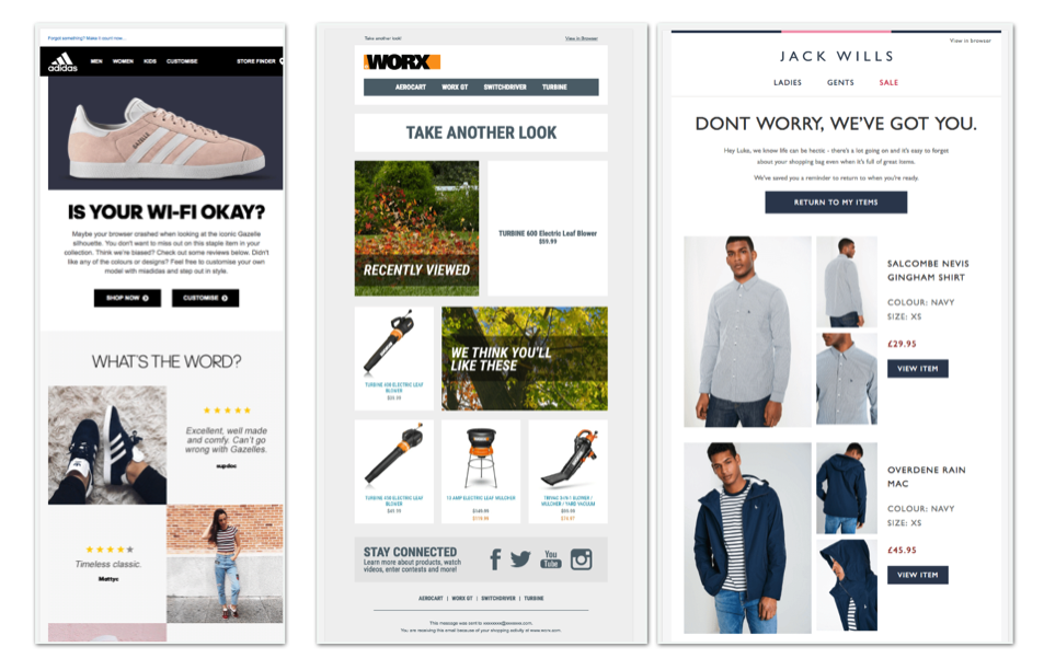 cart abandonment email example metric digital 1