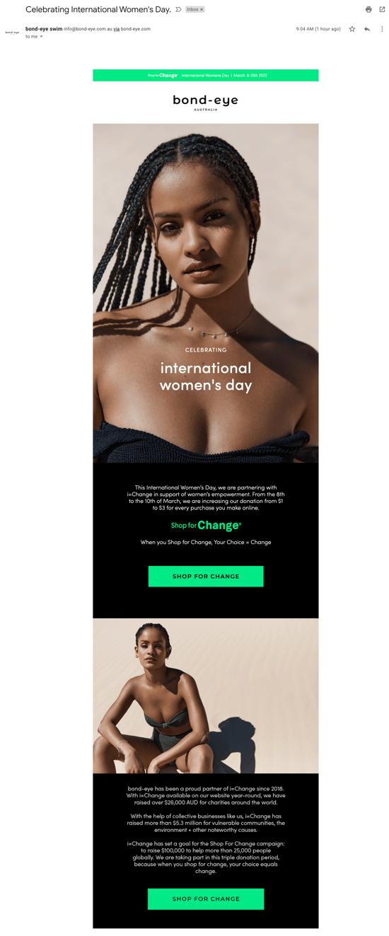 Bond Eye Womens History Month Email