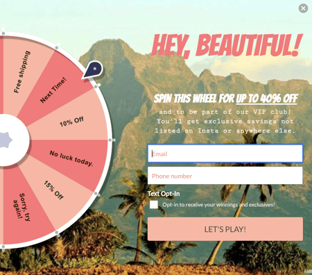CopperCloset Spin to Win SMS