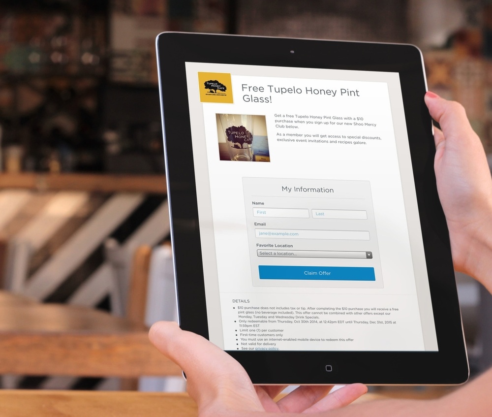Landing Page on iPad