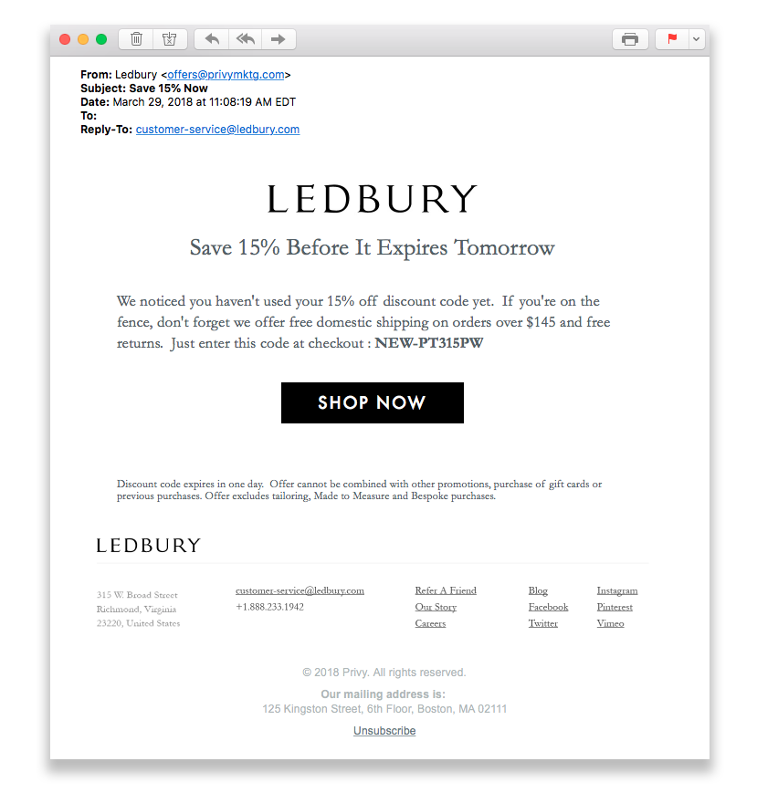 Ledbury Email Example