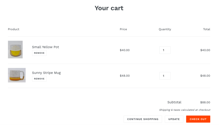 Double M Pottery Shopping Cart