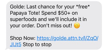 Golde Gift with Purchase Text