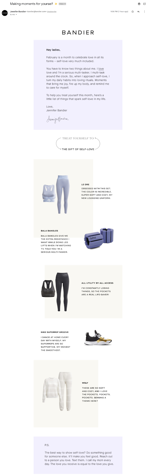 Bandier-valentines-day-email