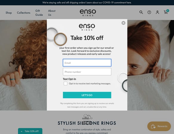 Enso Rings Privy Convert Popup Example