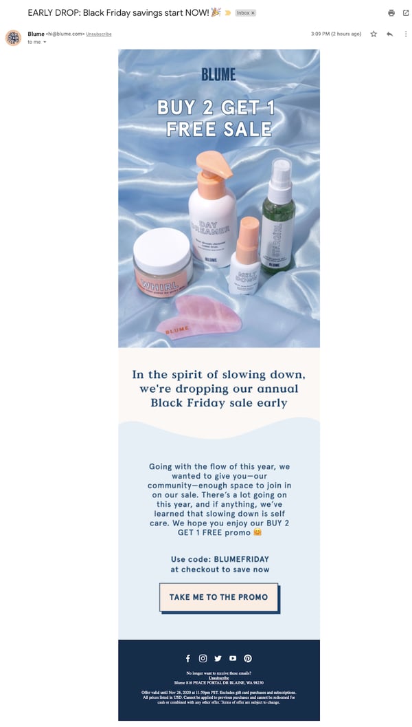 Blume BFCM Buy 2 Get 1 Email