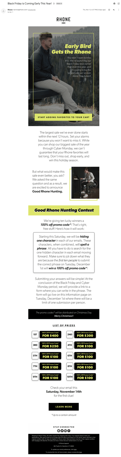 Rhone early BFCM announcement