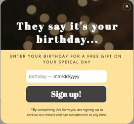birthday pop up