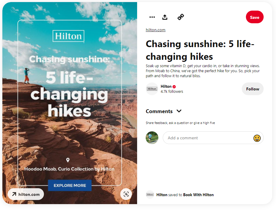 Pinterest static Pin example