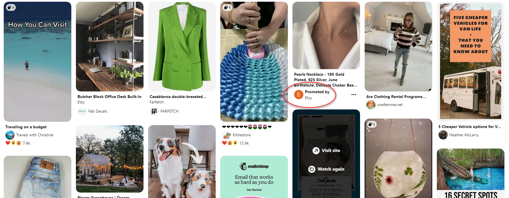 Pinterest ad example