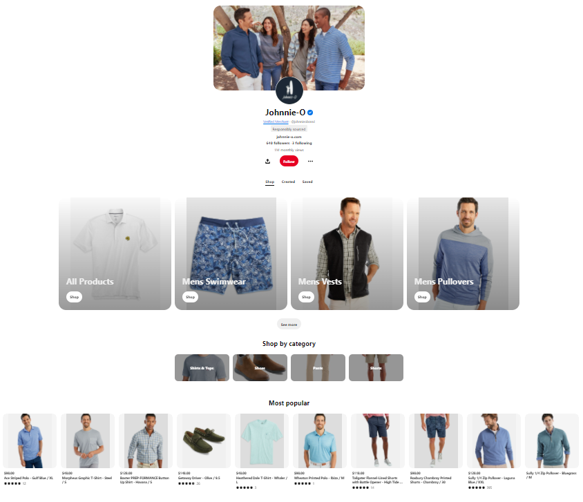 Pinterest Catalogue example