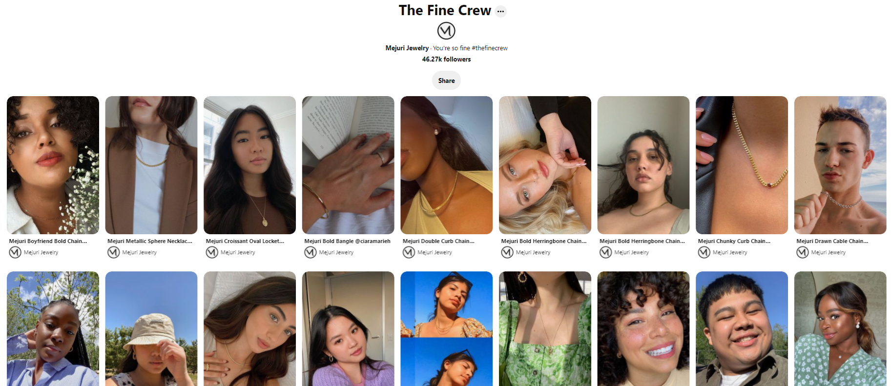Pinterest user-generated content example