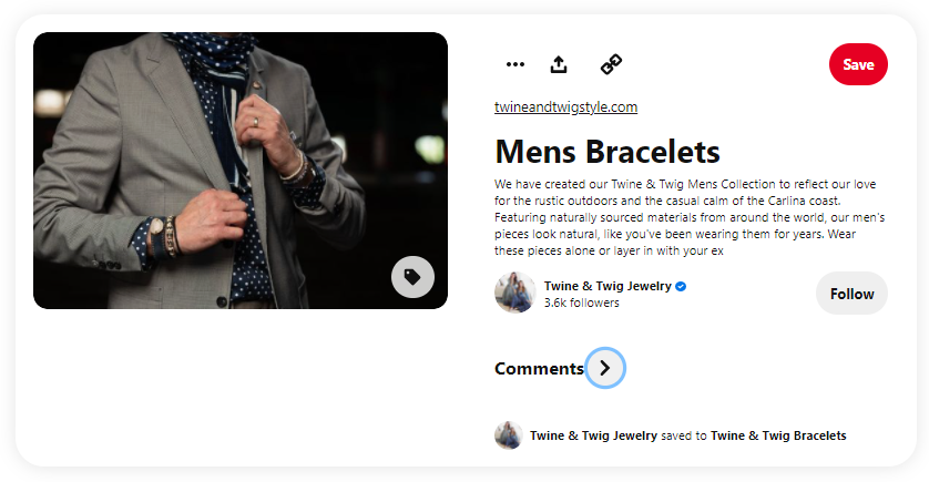 Twine & Twig Pinterest example