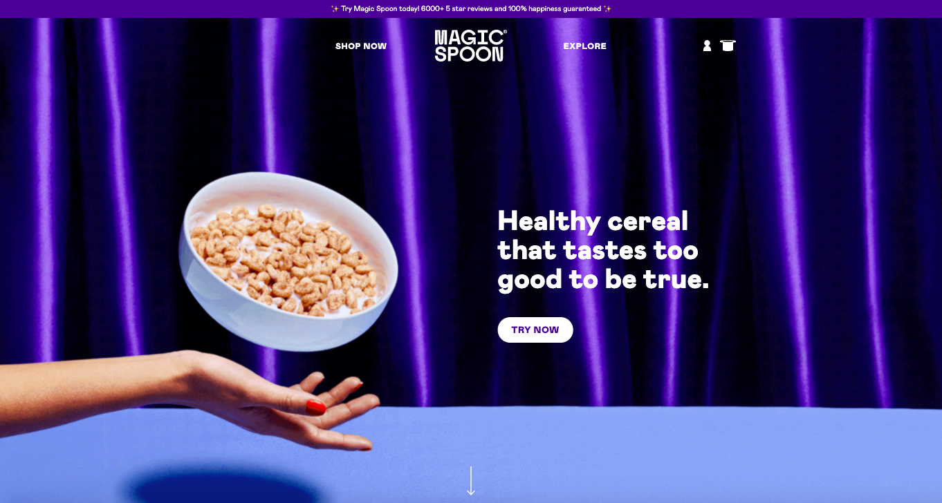 Magic Spoon homepage