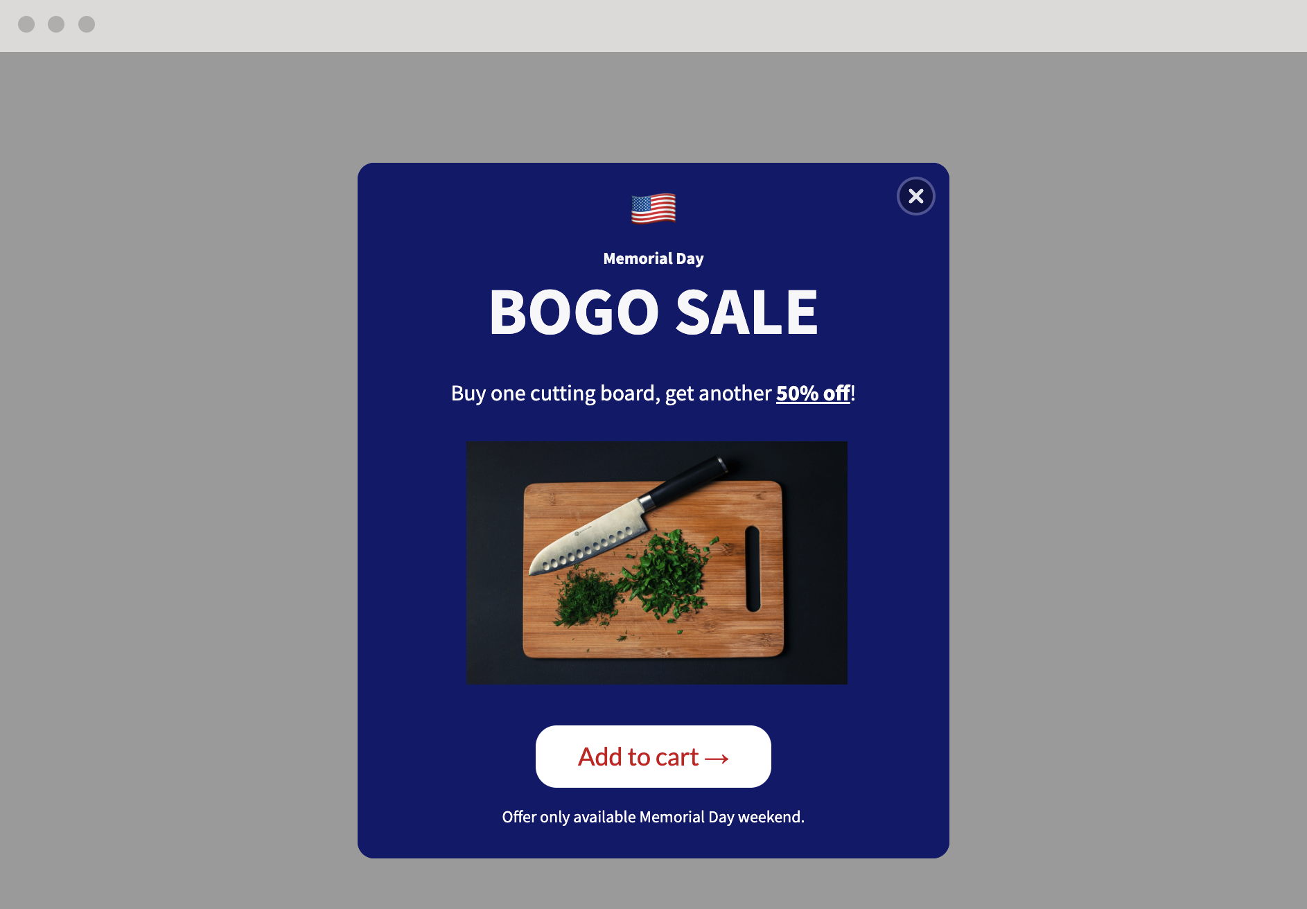 Memorial Day BOGO example