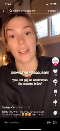 Nadaré Co. TikTok Prelaunch