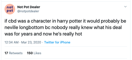 Not Pot Harry Potter tweet