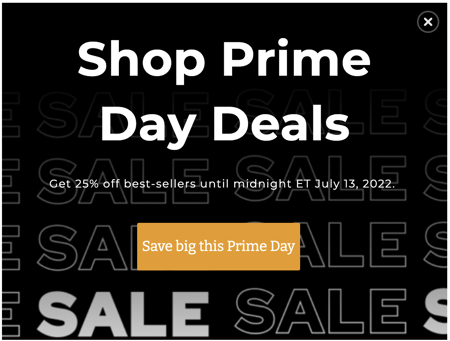 Prime Day popup example
