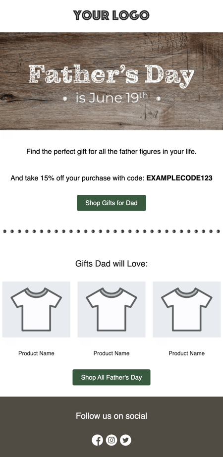 Privy Fathers Day Email Template 1