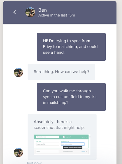 Help Chat - Screenshot