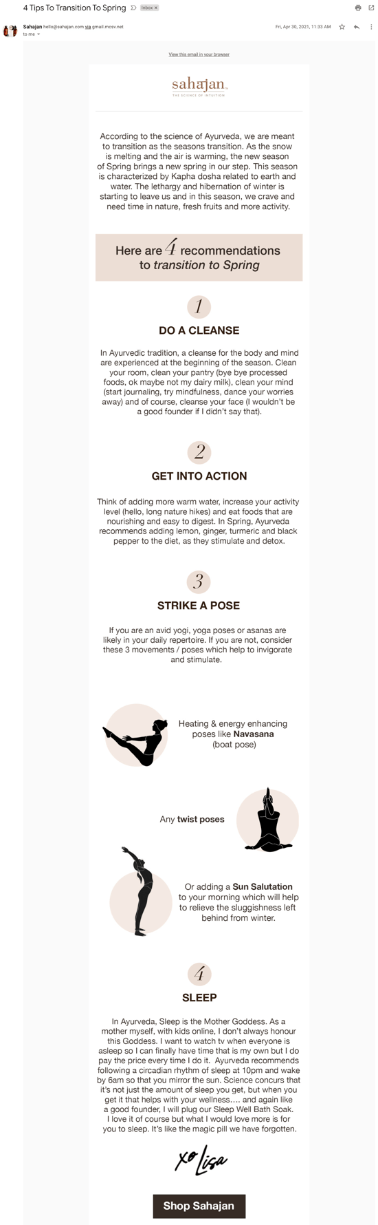 Sahajan Spring Campaign