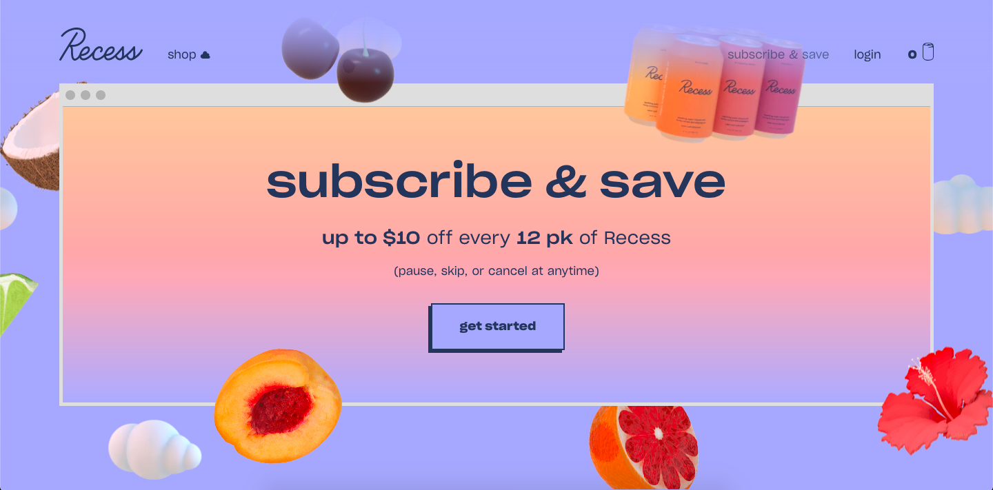 Recess subscription email example