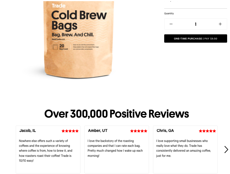 product page reviews example