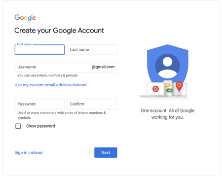 How to create your Google account