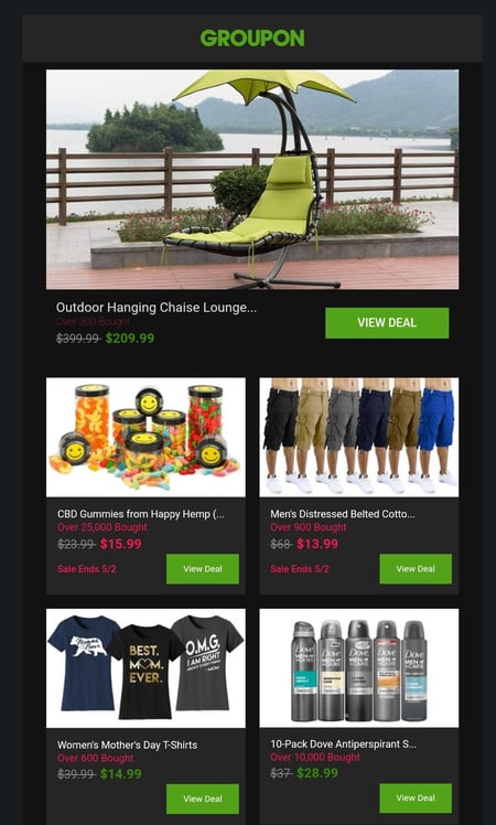 Groupon running buyer tally example