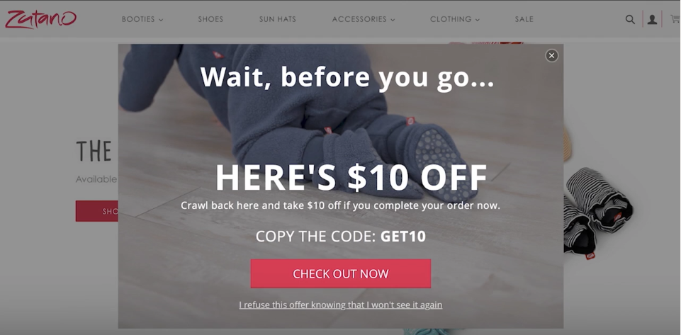 Zutano Exit Intent Pop Up_Case Studies