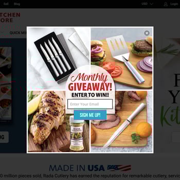 Rada Kitchen Store popup example thumbnail