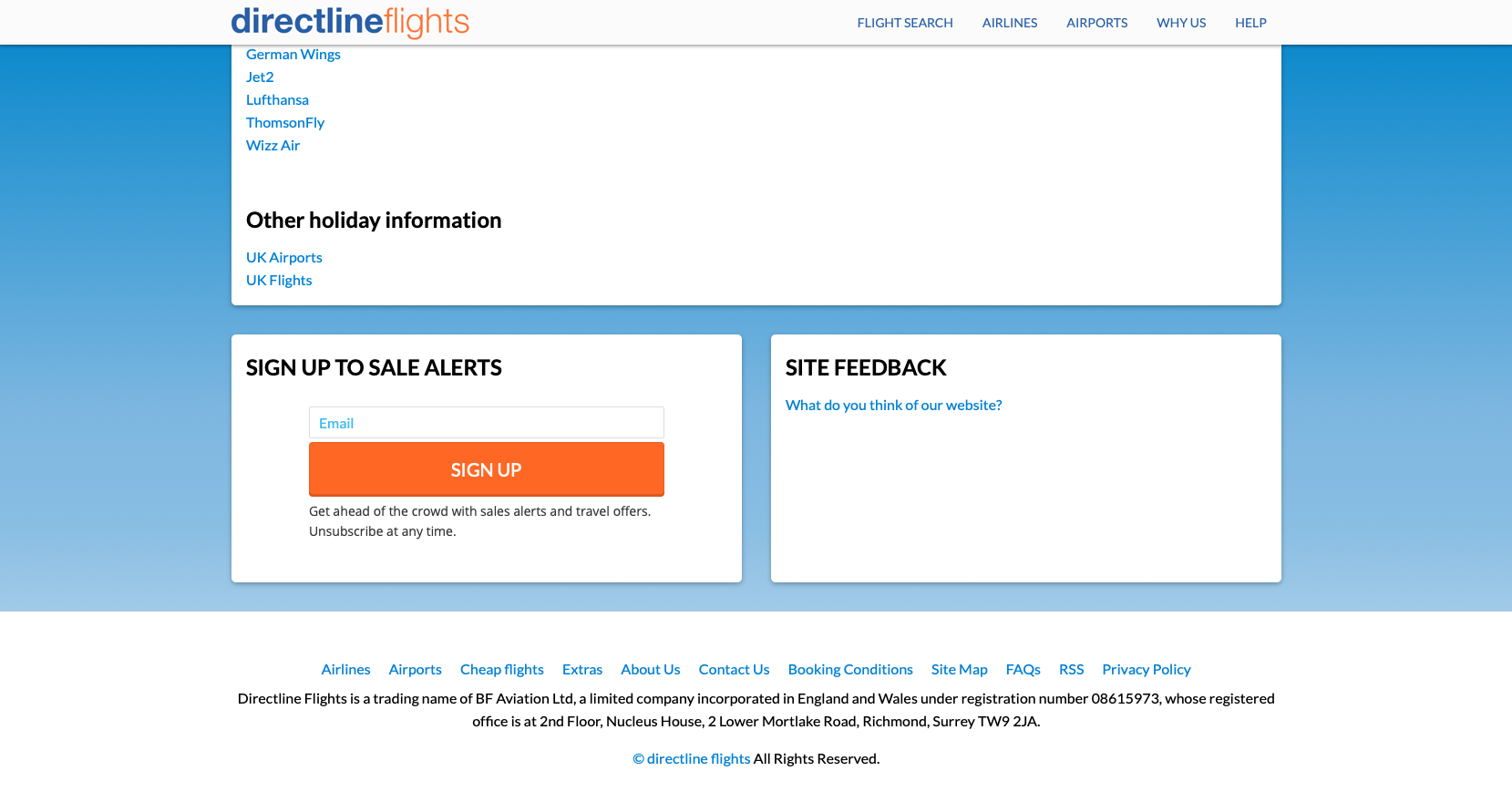 Directline Flights - Embedded Form Example