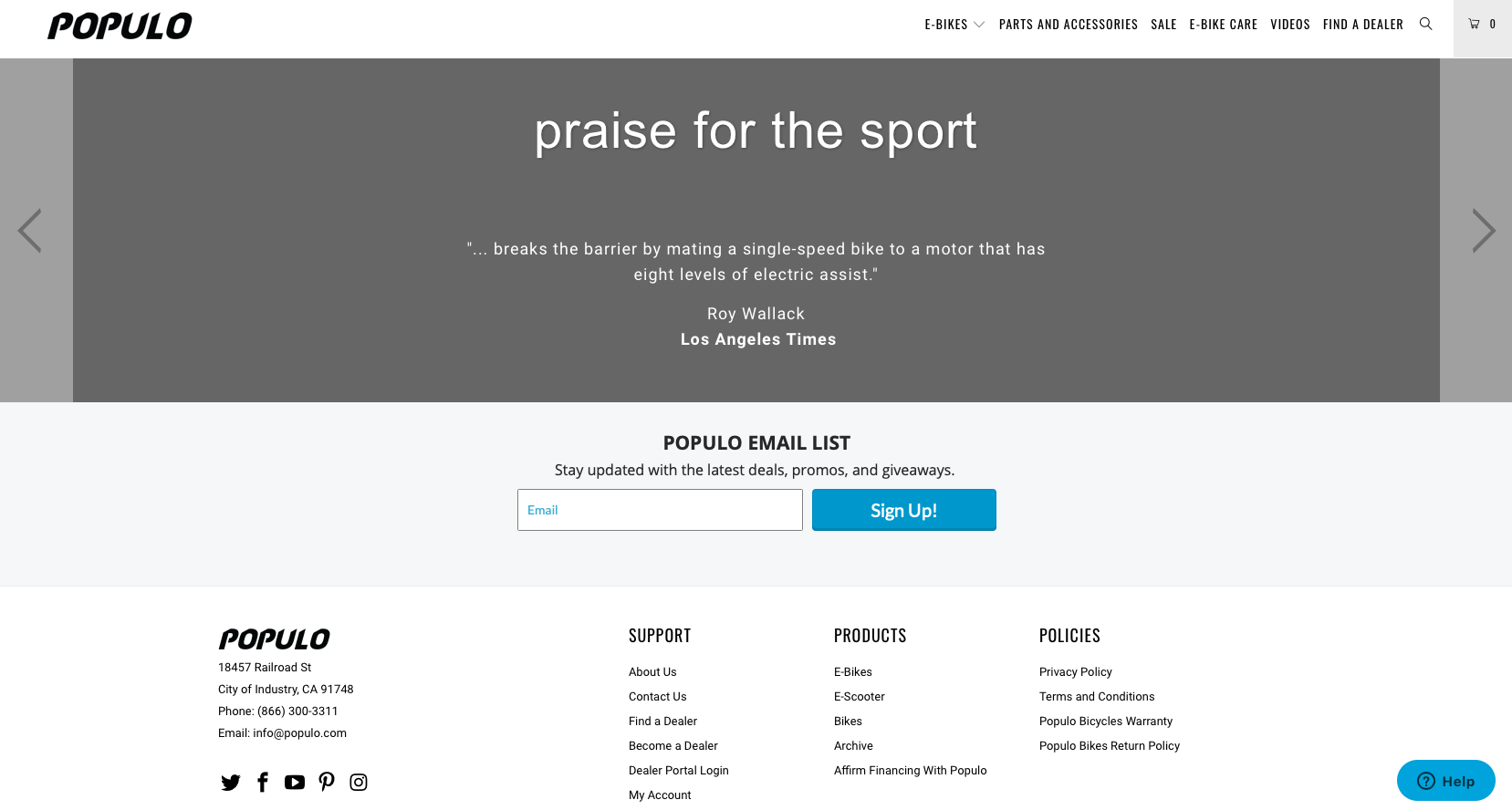 Populo Bikes - Embedded Form Example