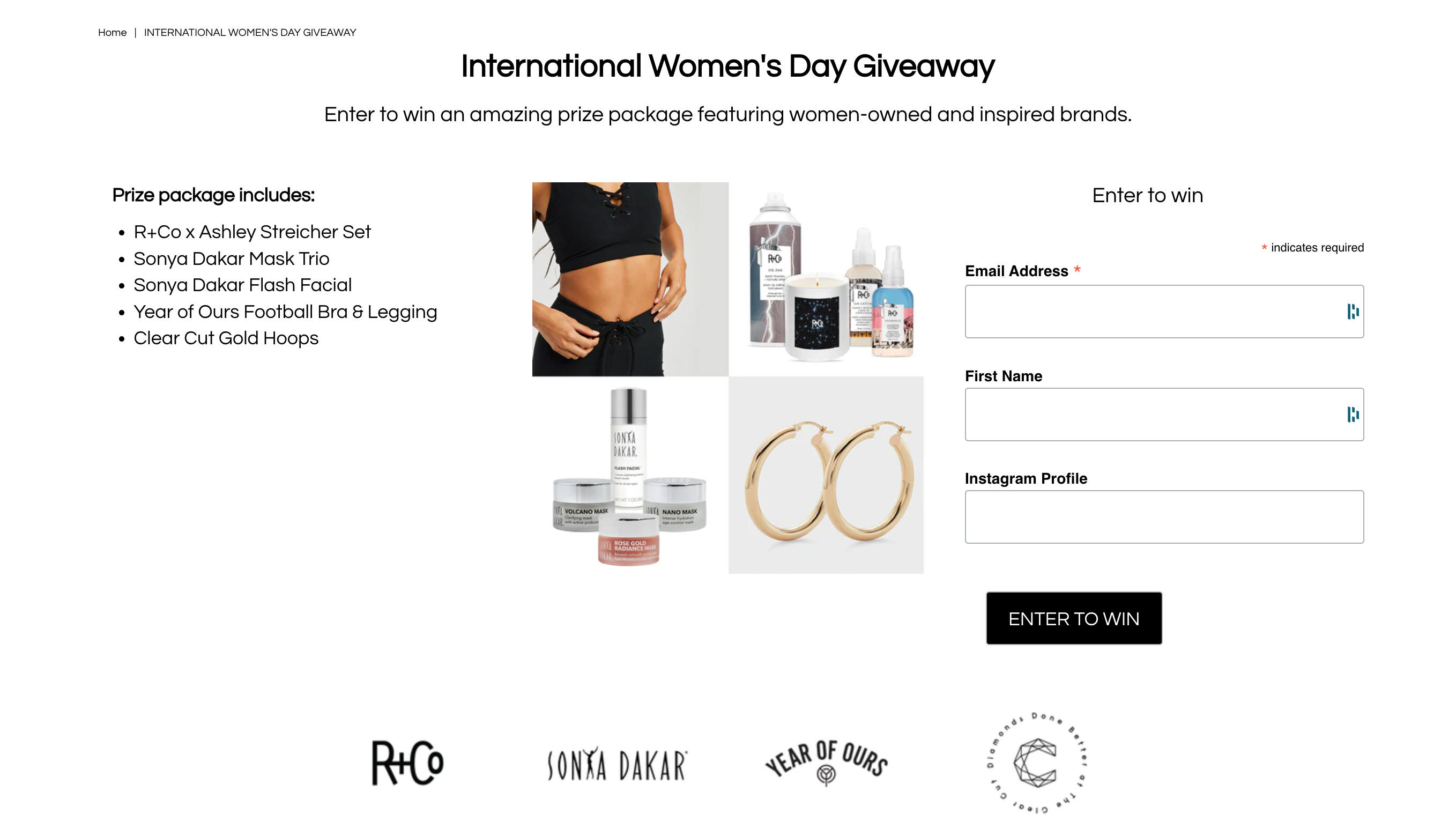 Year of Ours Womens History Month Givaway Landing Page