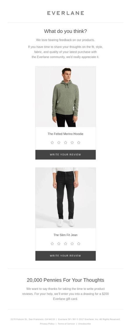 Everlane review email example