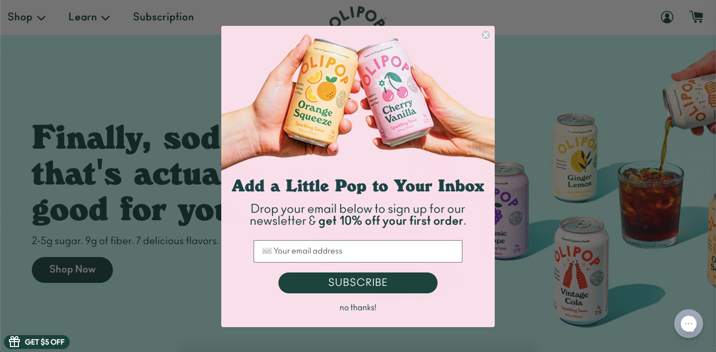 Olipop popup example
