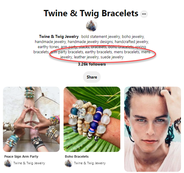 Twine & Twig Pinterest bio