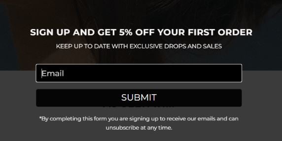 kov welcome popup