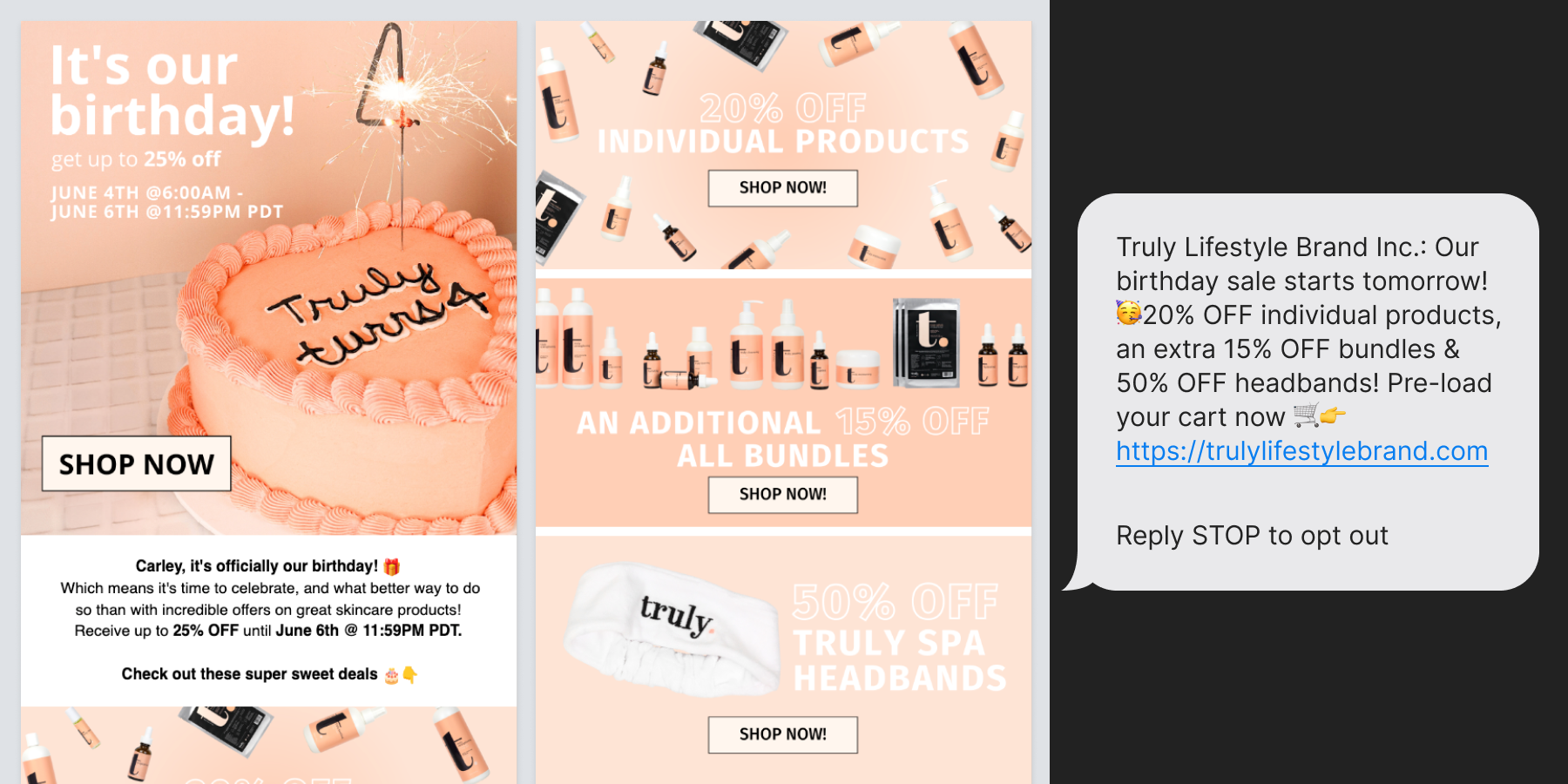 Truly Lifestyle Brand's Birthday Campaign Examples