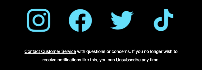 email unsubscribe in footer