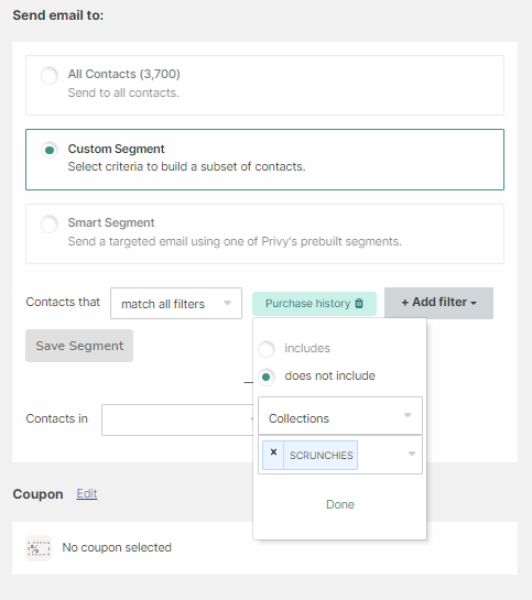 Creating a segment with Privy