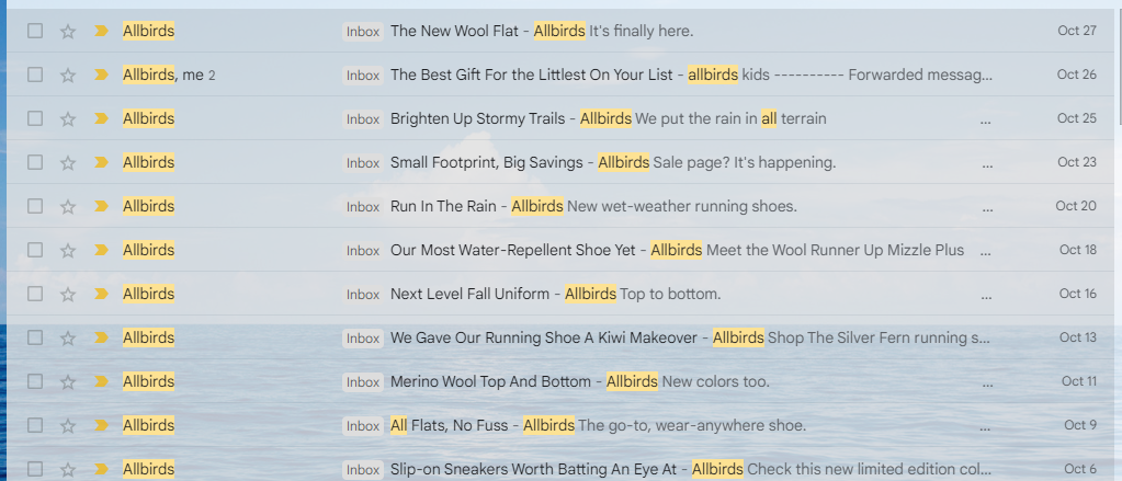 Allbirds email examples