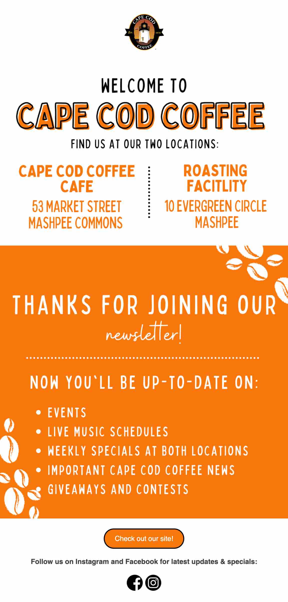 Welcome - Cape Cod Coffee