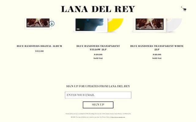 Lana Del Ray <br>Official Store</br>