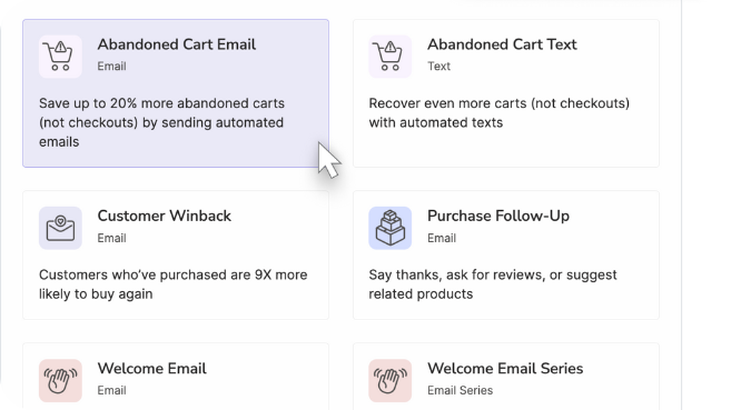 marketing automation top nav